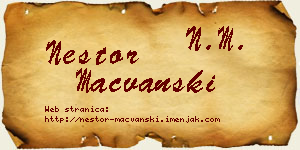 Nestor Mačvanski vizit kartica